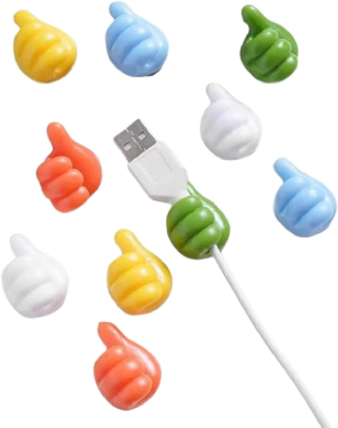 Thumb Data Cable Fixator Data Cable Is Collected and Arranged 10Pcs Fixator, No Punching and Hook Cable Organizer