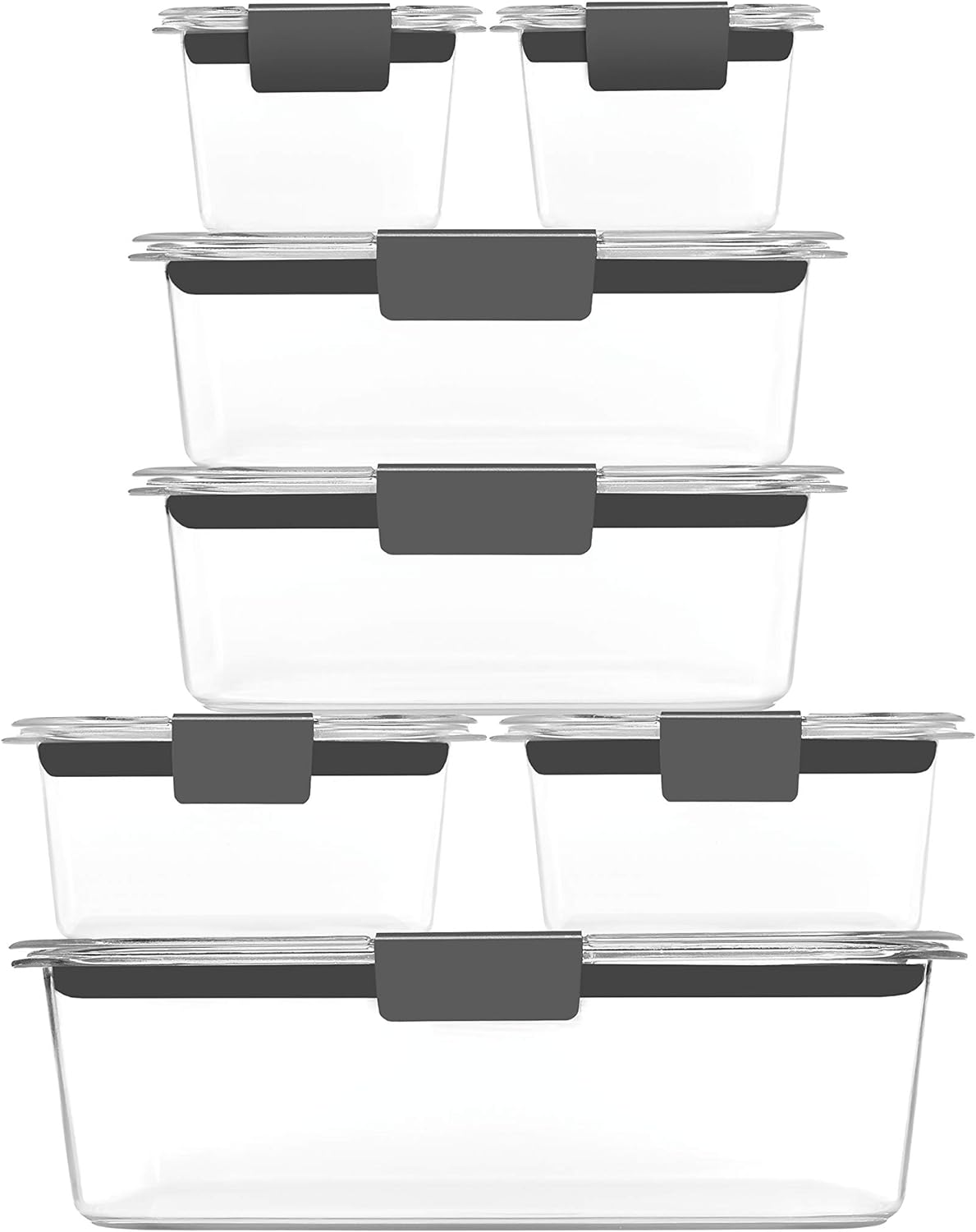 Rubbermaid 2108377 Brilliance Storage 14-Piece Plastic Lids | BPA Free, Leak Proof Food Container, Clear image number 4