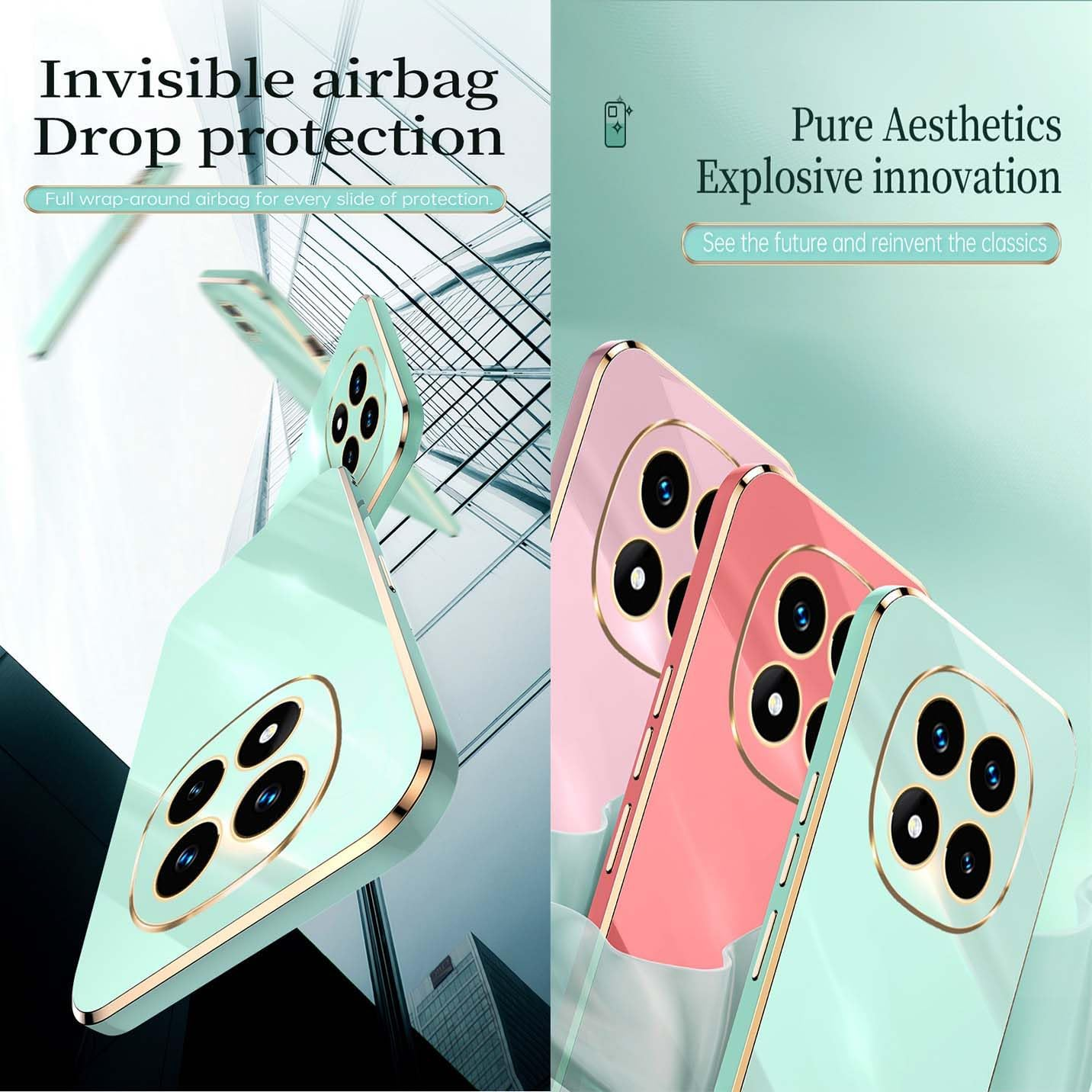 BORYA Case for Xiaomi Redmi Note 14 Pro+ Plus, Ultra Thin Shockproof Premium TPU Bumper Mobile Phone Case, Soft Silky Silicone Protective Case, Elegant Galvanised Phnom Penh Case, Black - Black image number 6