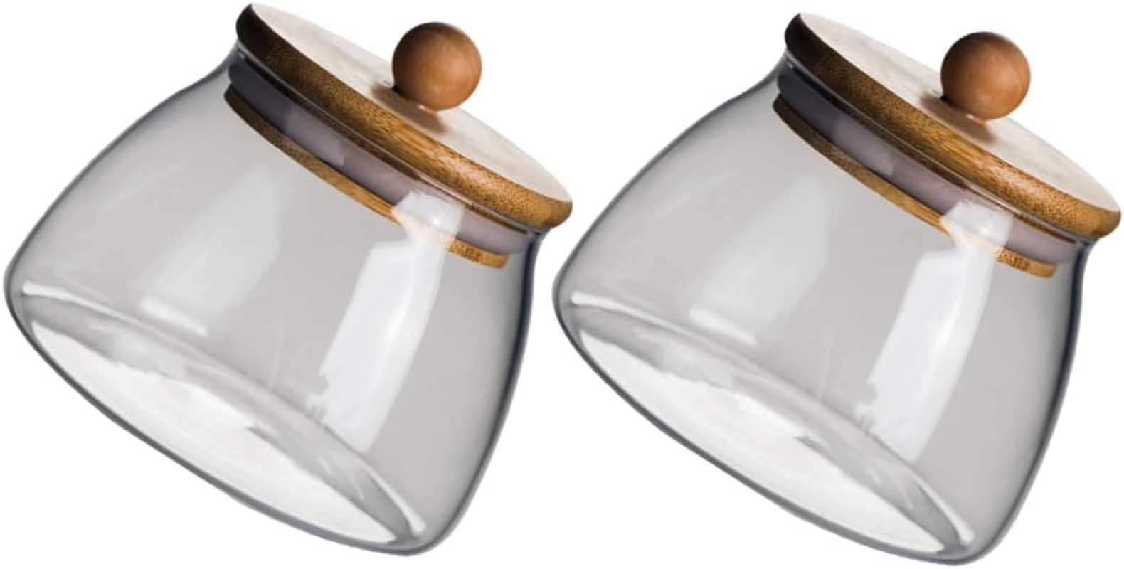 HOLIDYOYO 2Pcs Glass Candy Jar Lid Airtight Storage for Sweets Cookies Snacks Glass Design for Wedding Favors and Home Organization image number 4
