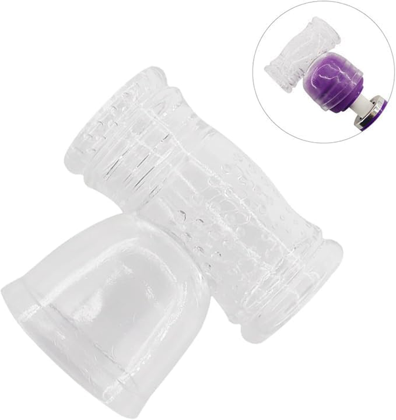 Male Masturbation Wand Attachment Ribbed Male Masturbator Wand Attachment for Full Size Massager Wands Sex Toy image number 5