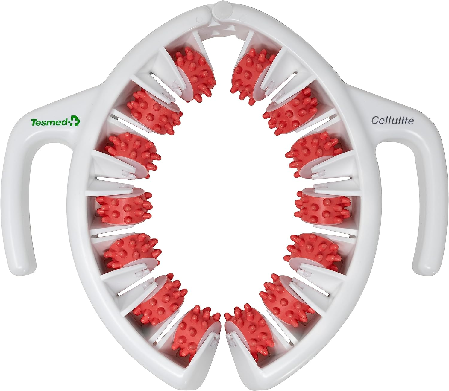 TESMED Cellulite Massager Made in Italy, Patent-Pending Anti-Cellulite Device with Convertible and Divergent Rollers That Lift and Smooth Skin (Pink)