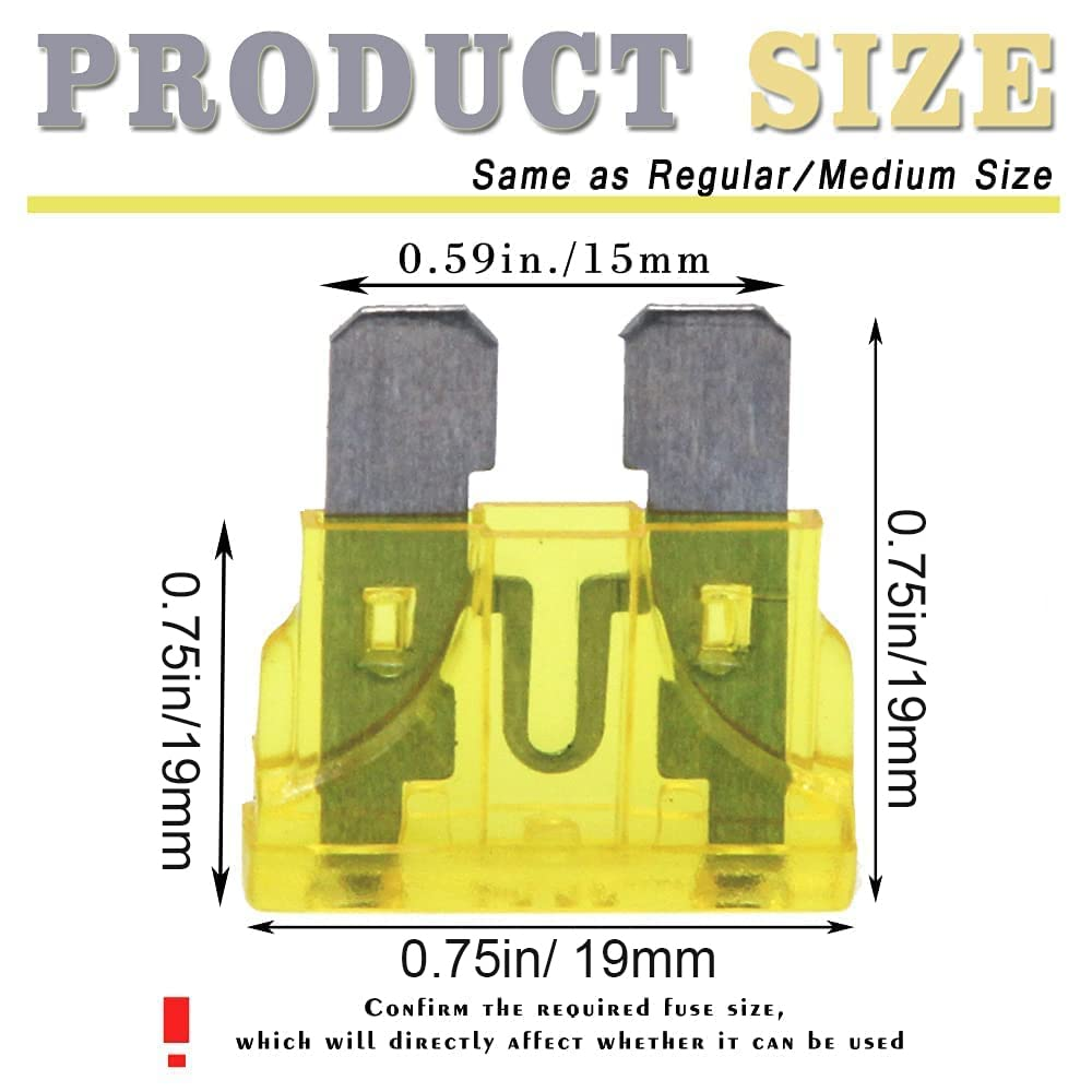 Fymusing 55Pcs 20 Amp Standard Blade Fuse, 20A Automotive Fuse for Car Truck image number 1