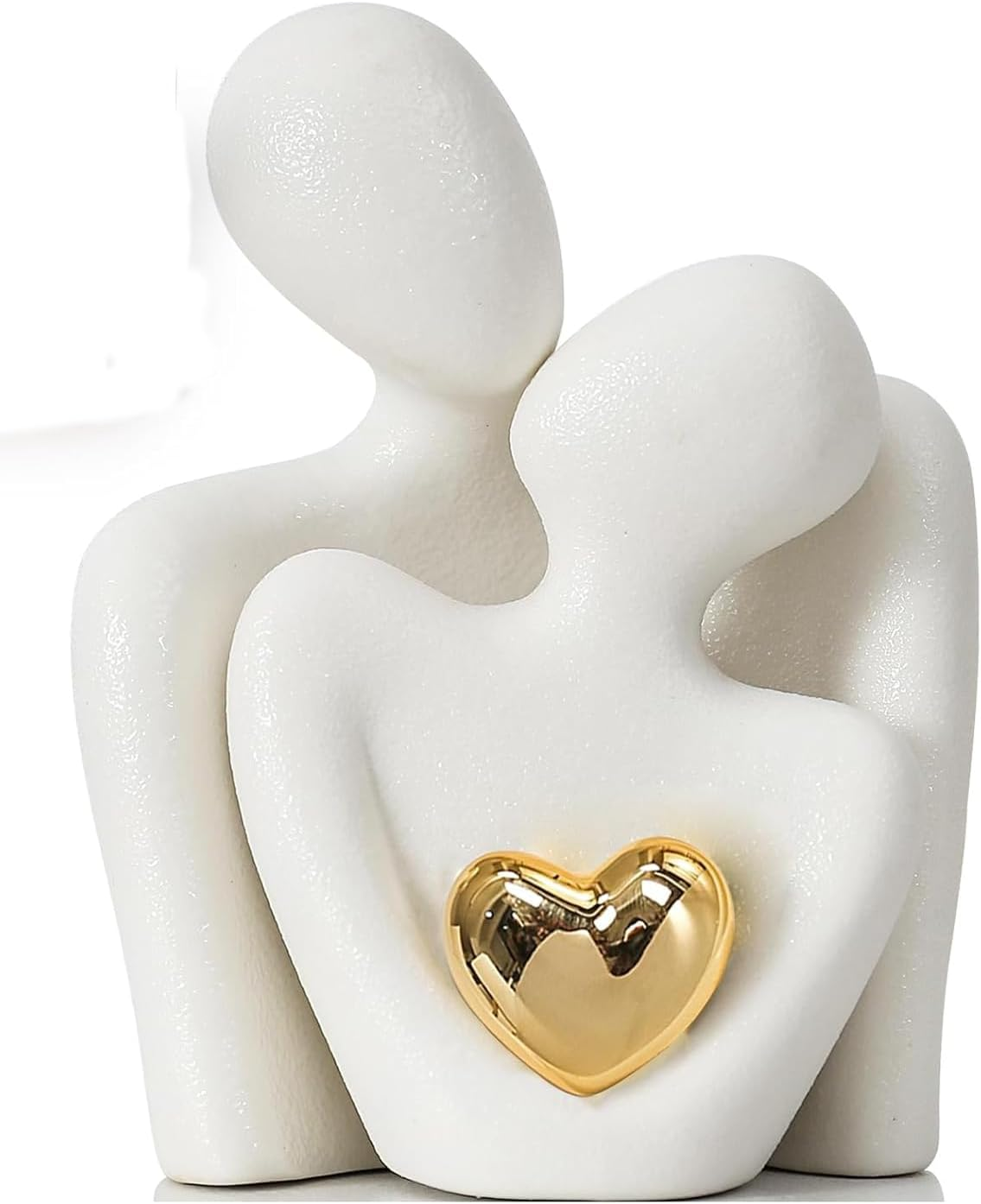 Mini Couple Sculpture,Tv Stand Decor Hugging Couple Statue Love Statue for Home Decorations,Abstract Sculpture Knick Knacks Romantic Gifts for Valentine Anniversary Birthday (3.15In/White) image number 1