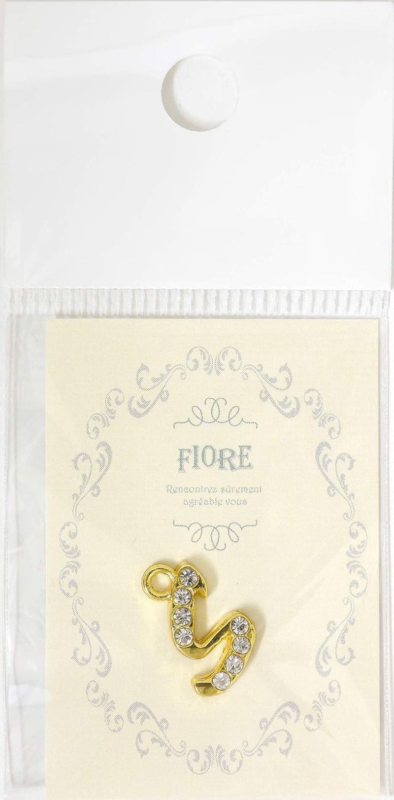 Sofia Co., Ltd. B-42-G Accessory Parts, Alphabet, Rhinestone, with Can, 0.6 Inches (15 Mm), Gold, S, 1 Piece