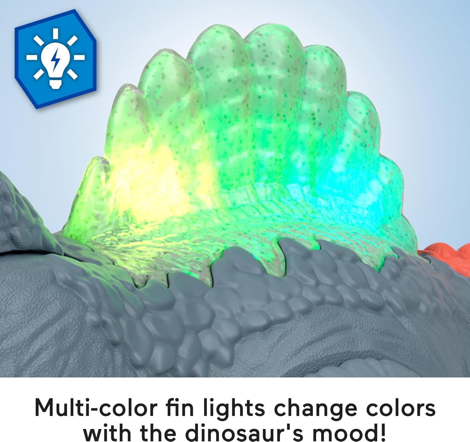 Imaginext Fisher-Price Imaginext Jurassic World Dinosaur Toy Ultra Snap Spinosaurus with Lights Sounds & Chomping Action plus Figure for Ages 3+ Years image number 1