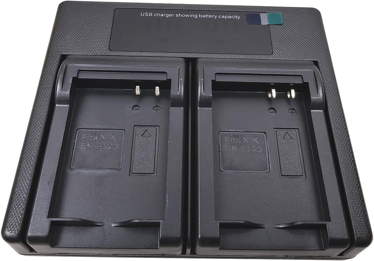 USB LED Dual Battery Charger for Nikon EN-EL23 ENEL23 MH-67 MH-67P Coolpix P600 B700 P610 P610S S810C P900 P900S Digital Camera image number 1