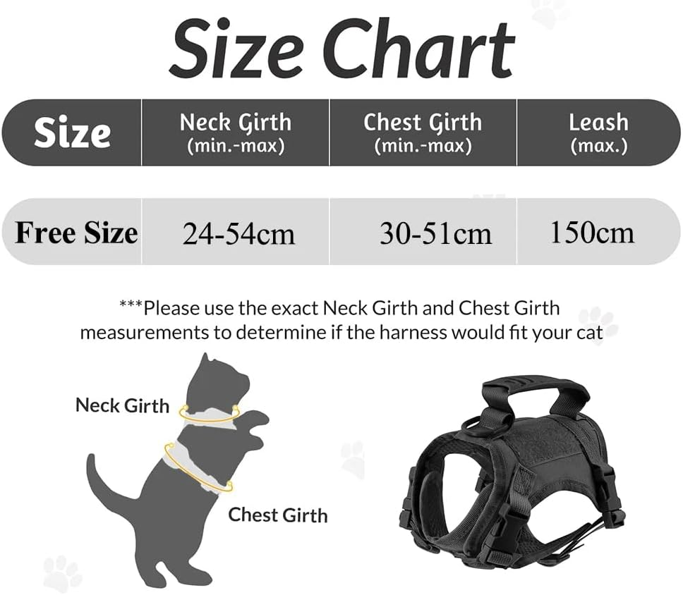 Tactical Cat Harness Leash for Walking Escape Proof Adjustable Kitten Vest with Patch for Military Service Small Dog Training,Brown Harness - Blackleash image number 6