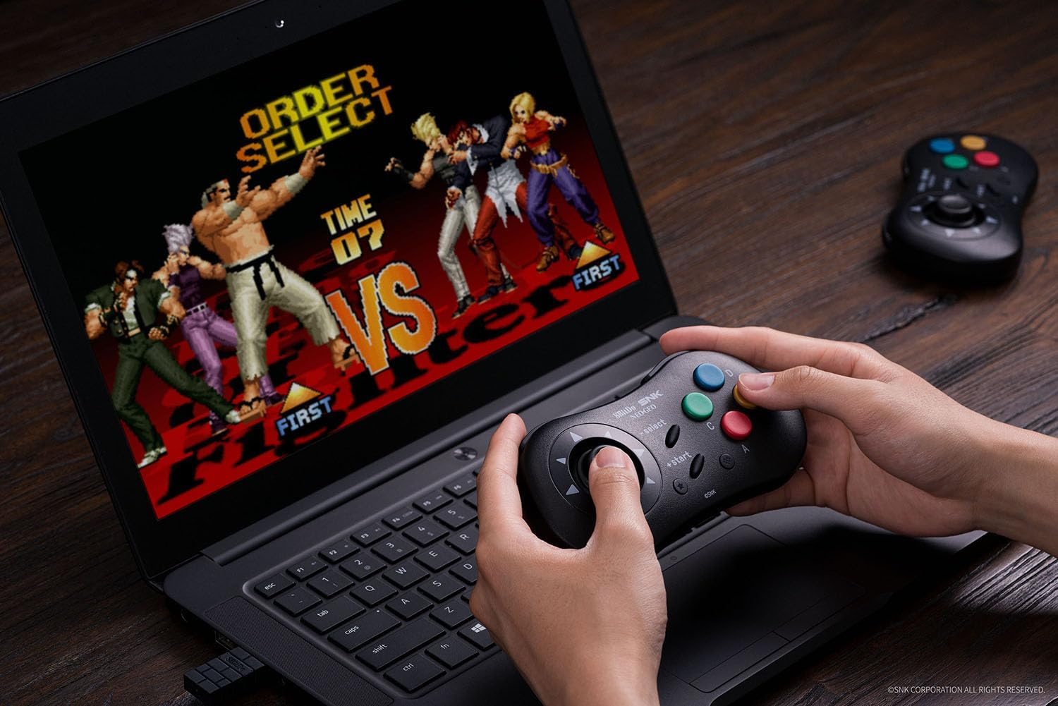 8Bitdo NEOGEO Wireless Controller for Windows, Android, and NEOGEO Mini with Classic Click-Style Joystick - Officially Licensed by SNK (Mai Shiranui Edition) image number 5