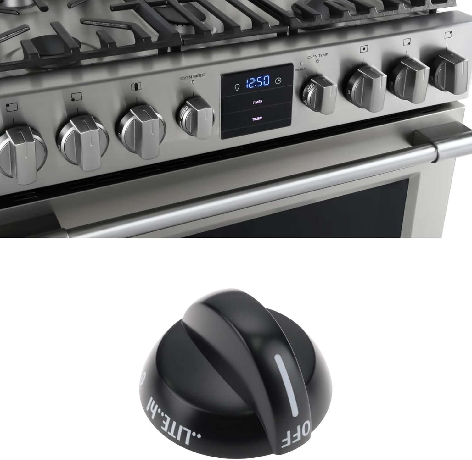 Create Idea 4Pcs Range Top Burner Knob 316220009 Compatible with Frigidaire Compatible with Tappan Black