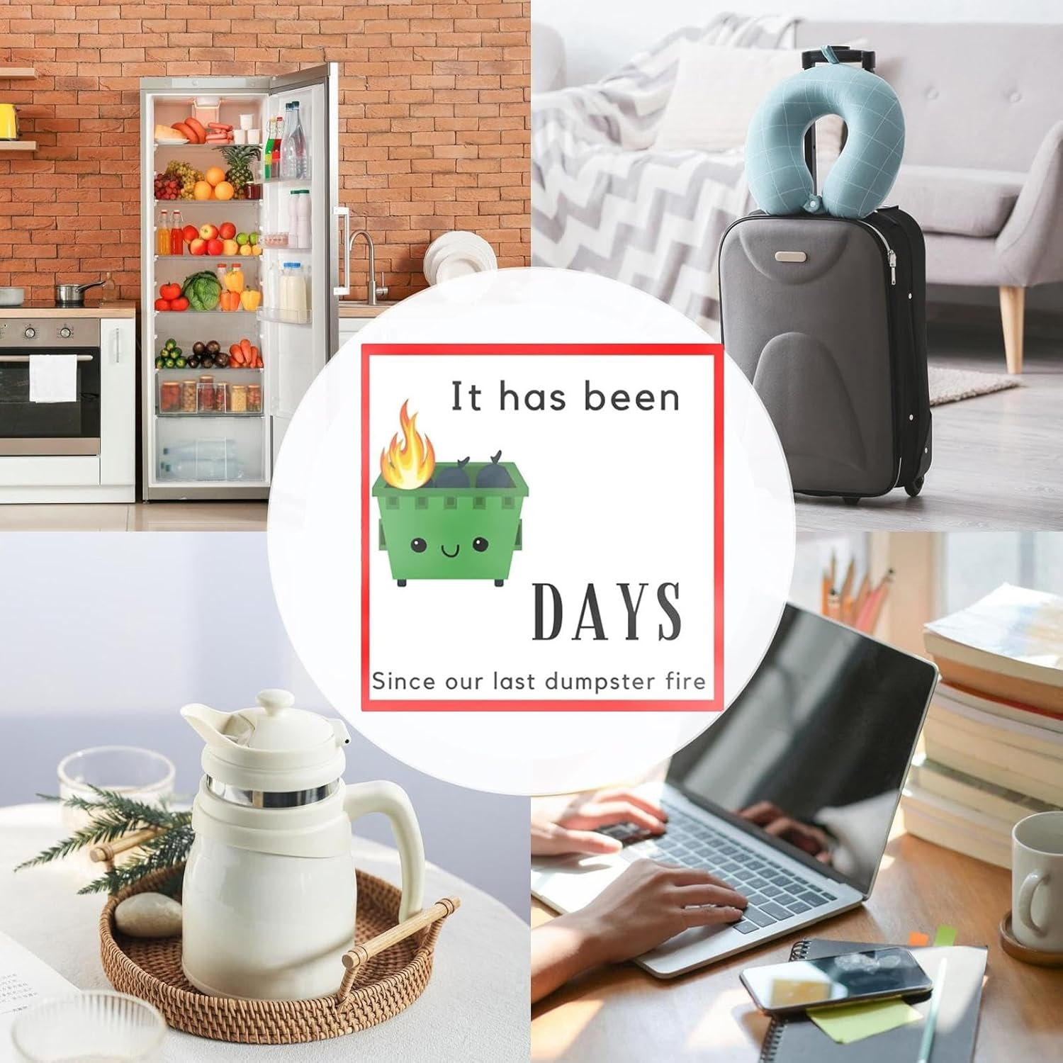 Dumpster Fire | Dumpster Fire Ornament Dumpster Fire Day Sticker,Dumpster Fire Decor, Funny Stickers for Worker, Factories, Offices - A image number 2