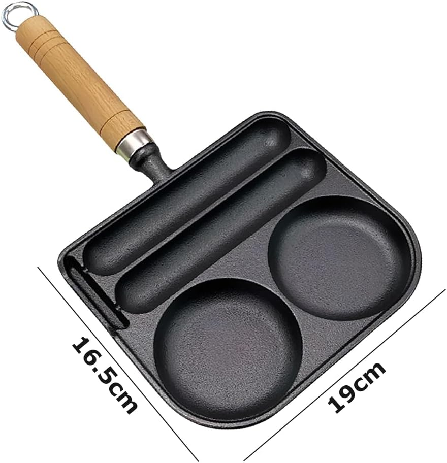 Nonstick Egg Frying Pan, 2-Cup Breakfast Skillet for Pancakes, Burgers & Sandwiches, Multi-Section Divided Pan, Easy to Clean, Compatible with Gas Stove & Induction Cookware image number 1