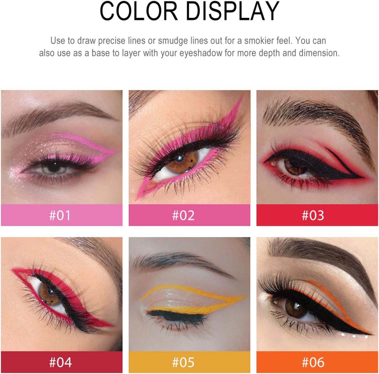 Fantasyday 12Pcs/Set Colorful Eyeliner Matte Smooth Makeup Waterproof Longlasting Smudge-Proof Eye Makeup Pencil