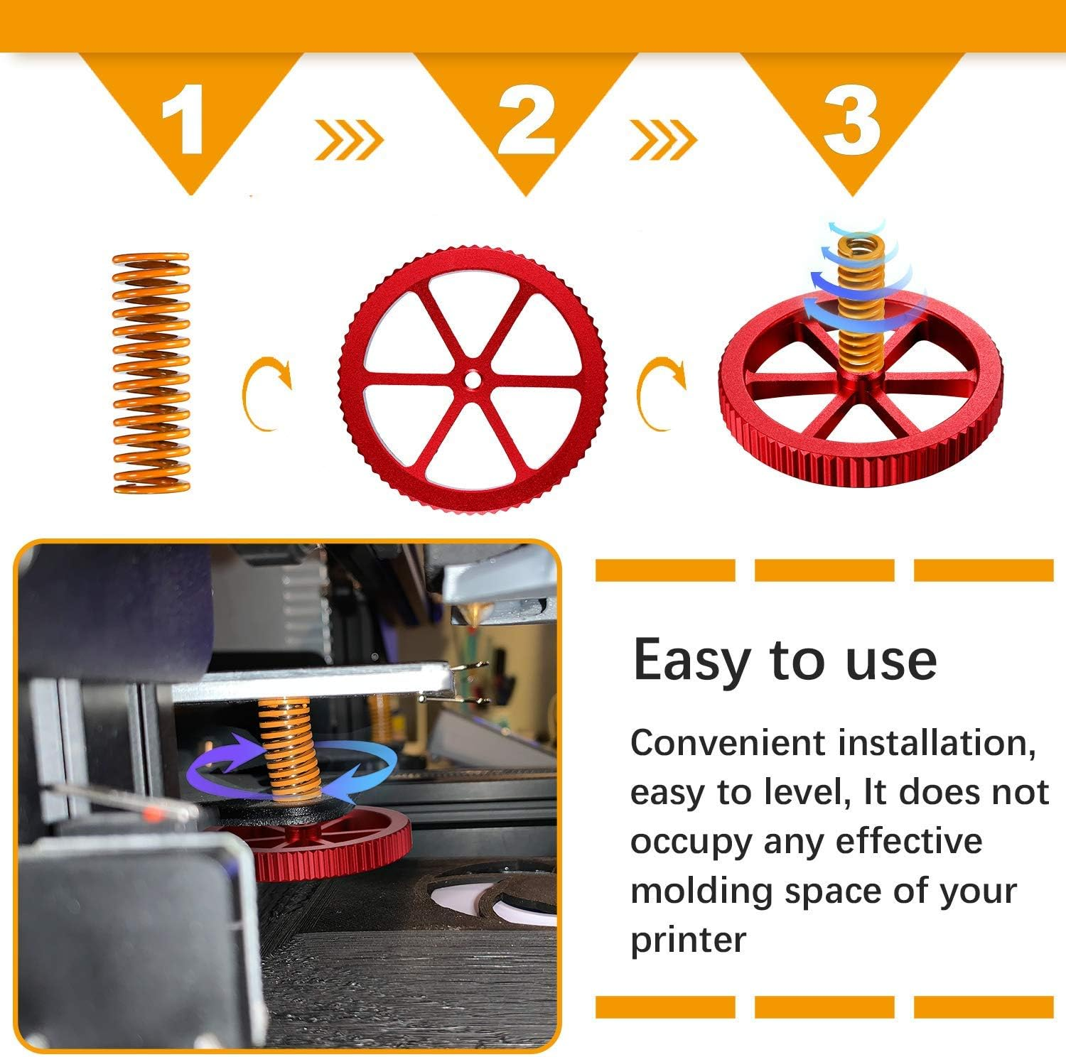 Upgraded Creality Hand Twist Leveling Nuts, 1M Capricorn XS Bowden Tubing, Tube Cutter, Hot Bed Die Springs for Ender 3/3 Pro, Ender 5/5 Plus, CR-10, CR10S/10S Pro, CR 20 3D Printer image number 4