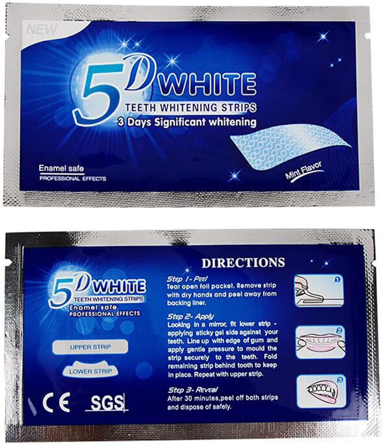 Teeth Whitening Strips 5D 14 Sets 28Pcs for Removing Smoking Coffee Stain Enamel Safe Non-Sensitive Whitening Kits for Home Use image number 1