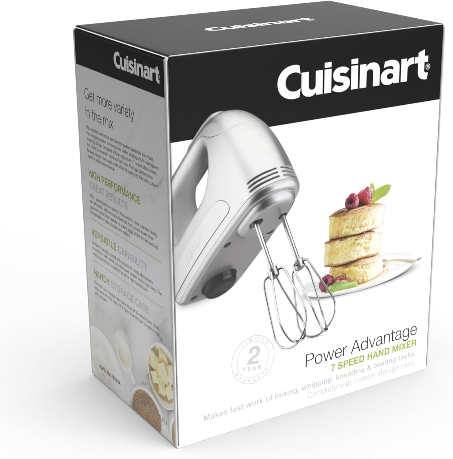 Cuisinart Power Advantage HM7BSCXA Hand Mixer, 7 Speeds, 200W, with Beaters, Chef'S Whisk, Dough Hooks, Storage Case image number 3