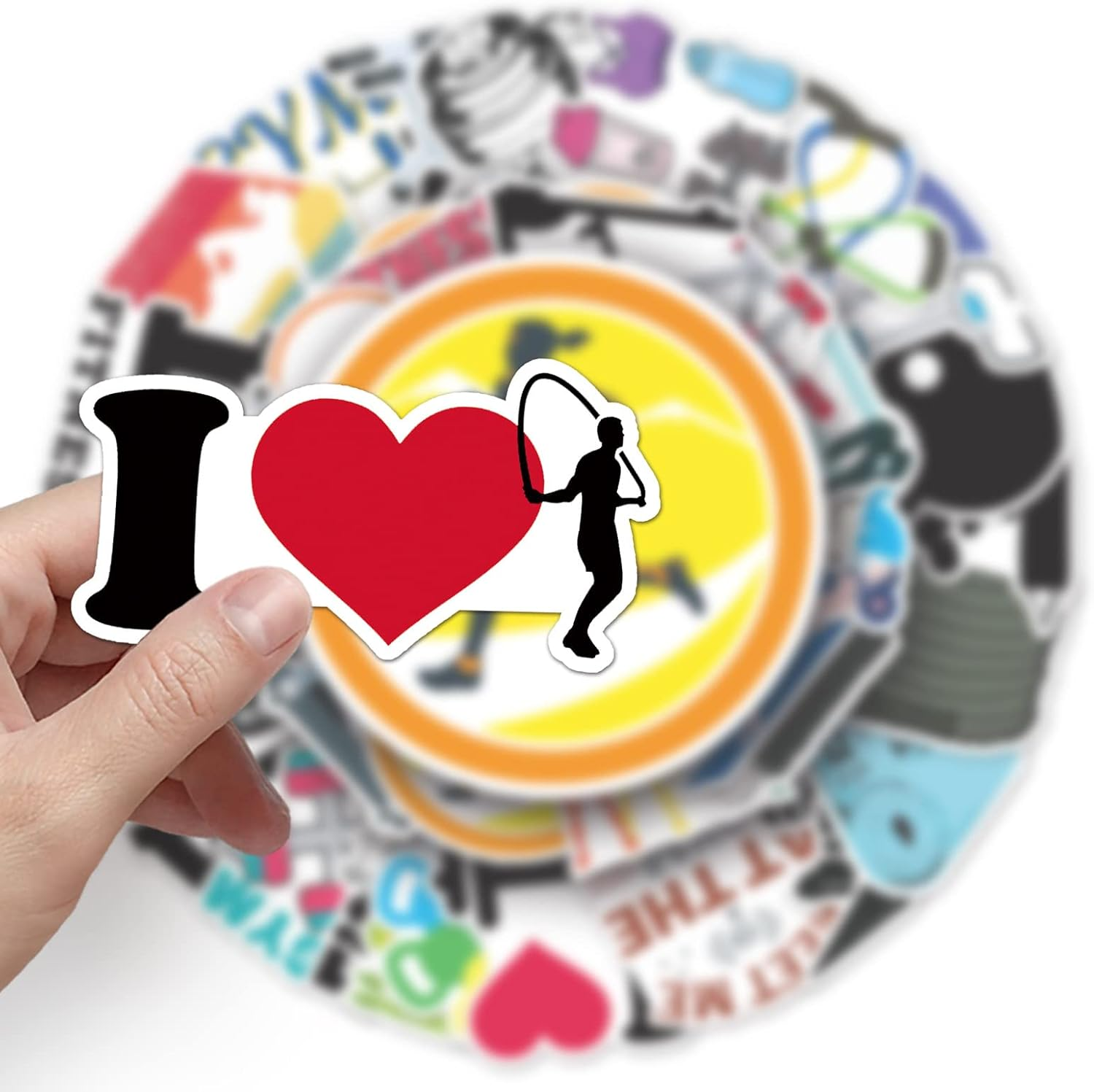 50Pcs Fitness Stickers Trendy Waterproof Gym Stickers for Laptop Guitar Skateboard Water Bottle Luggage Notebook Phone Bicycle Car Computer,Vinyl Inspirational Sports Decals for Teens Adults - Cute Hedgehog image number 2