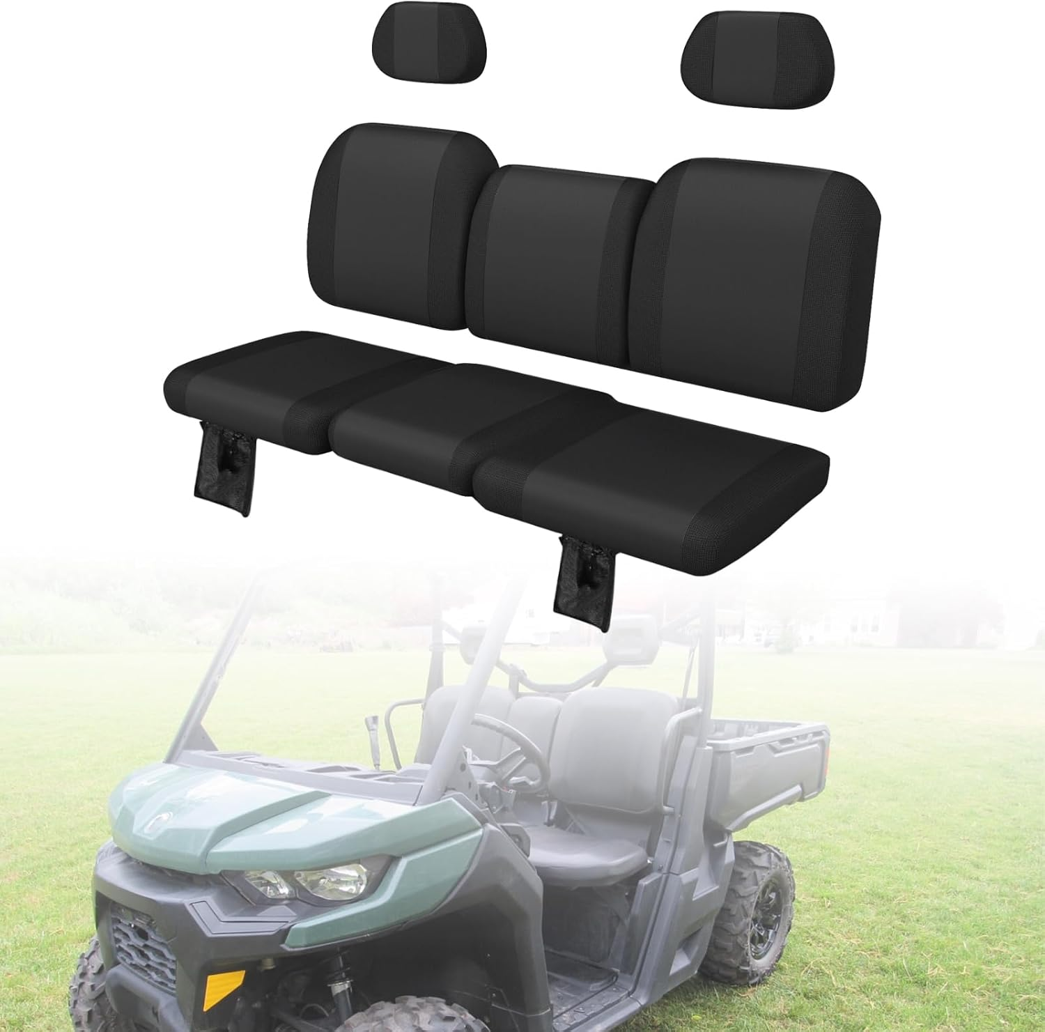 Smotrcc Defender Seat Covers with Storage Pockets - Waterproof PU Coatin Compatible with 2016-2024 Can Am Defender All Models, Split Bench Seat Covers for UTV, Defender Accessories image number 4