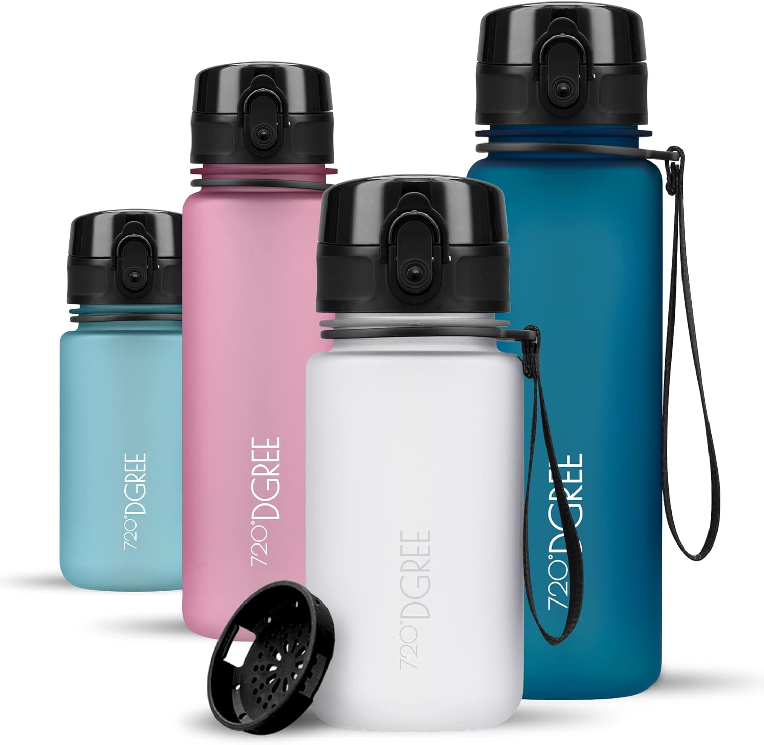 720&deg;DGREE Uberbottle 1.5 L Water Bottle + Fruit Sieve, Softtouch &ndash; Bpa-Free, Leak-Proof &ndash; XL Water Bottle &ndash; Ideal for Sports, Gym, Hiking, Camping, University, Yoga, Work