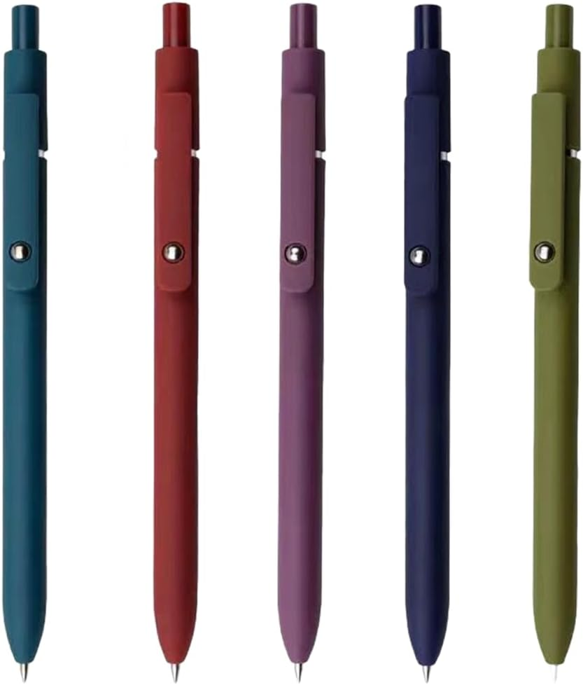 5 Pcs Gel Pens,Quick Dry Black Ink,0.5Mm Fine Point Smooth Writing Pens,Multicolor Ballpoint for Journaling, Drawing, Doodling, and Note Taking (Multicolor-5P) image number 2