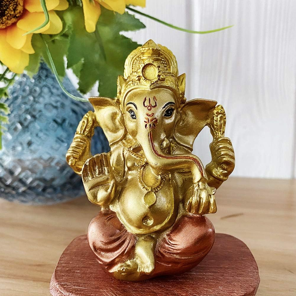Hindu Ganesh for Car Dashboard - Indian Mini Ganesha Statue Decor India Home Office Temple Mandir Pooja Items Diwali Gifts Decor Murti Ganpati Idol Yoga Zen Meditation Room Altar Shrine Kit image number 5