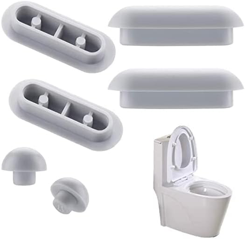 AIMALL 6PCS Toilet Seat Buffers Bumpers, Support Stopper for Toilet Seat,Universal Toilet Seat Buffer Toilet Lid Rubber Bumpers, Replacement Pads Grey Stop Bumper Accessories for Home, Hotel image number 6