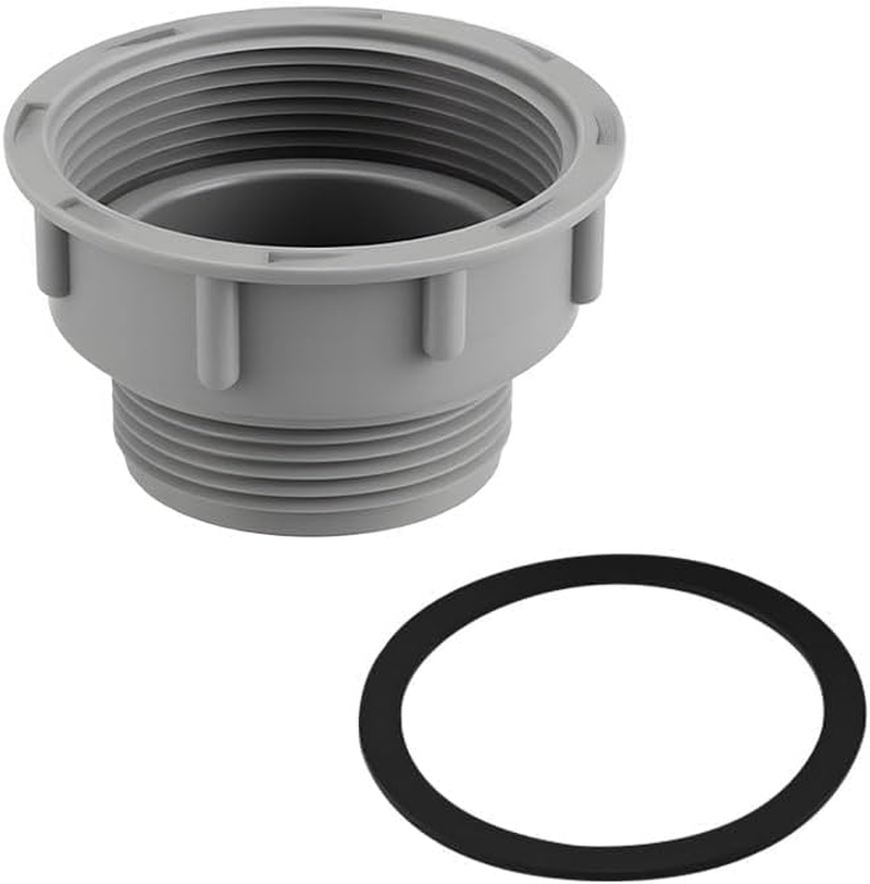 Kitchen Drain Pipe Fitting with Washer, (60Mm Female Thread，47Mm Male Thread) Sink Drain Thread Adapter Kit Siphon Connector for Dining Room Sink，1Pcs