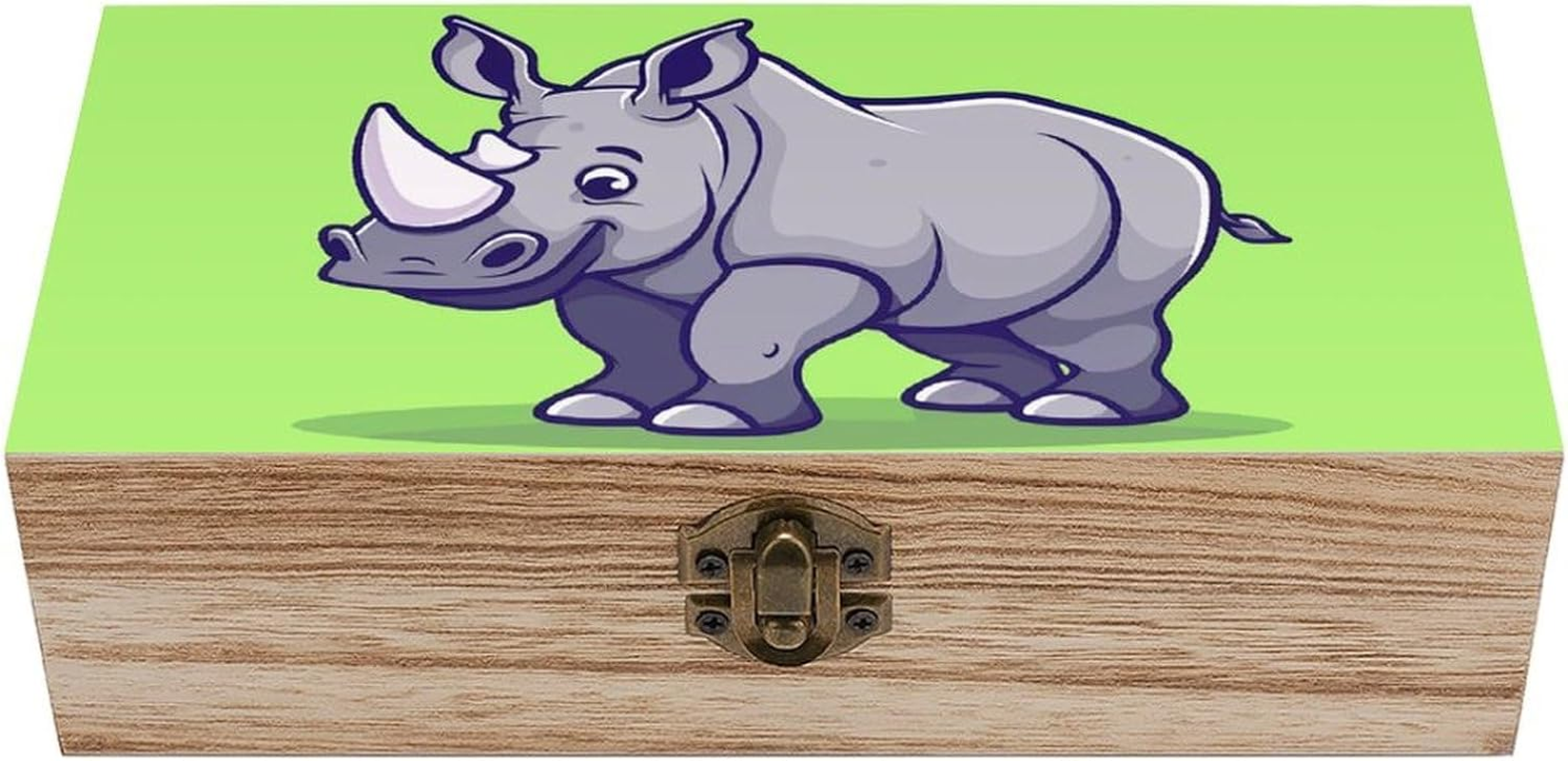 Happy Rhino Wooden Box Wood Wedding Keepsake Boxes with Lids Small Decorative Boxes Lightweight Wooden Memory Storage Box for Crafts Keepsakes Jewelry Photo Letter Storage image number 6