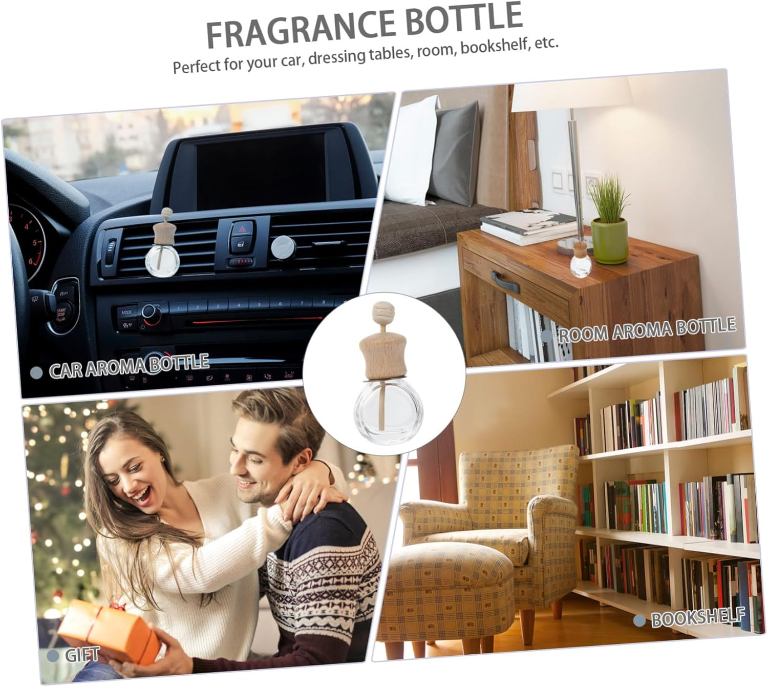 Ciieeo 3Pcs Car Fragrance Diffuser Bottle Empty Perfume Bottles for Essential Oil Diffusers image number 4