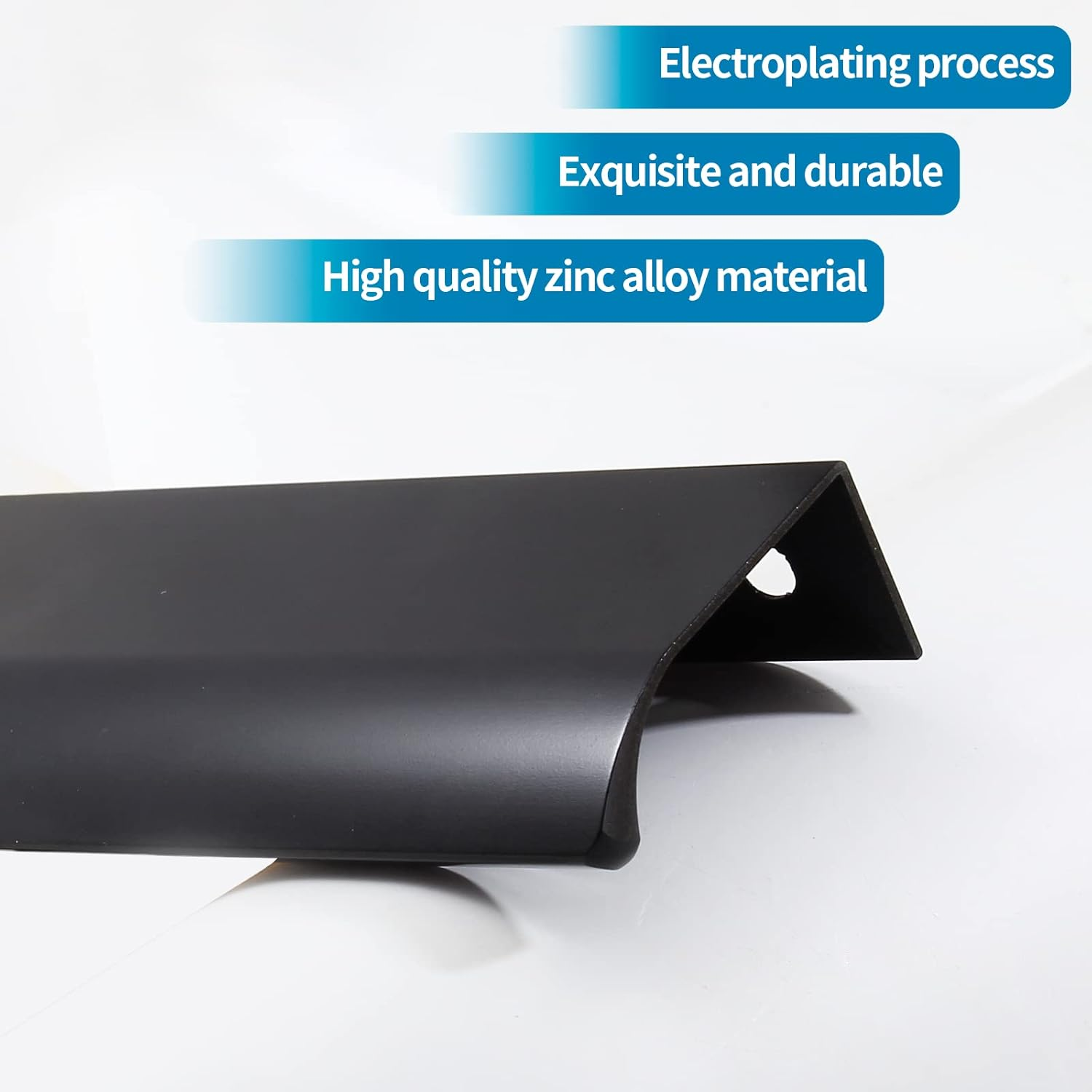 Auvotuis 10Pcs Modern Finger Edge Pulls, 120Mm/ 4.72Inch Aluminum Hidden Tab Pull Handles Black Concealed Finger Drawer Handles for Cabinet, Kitchen, Closet, Wardrobe, Door image number 7