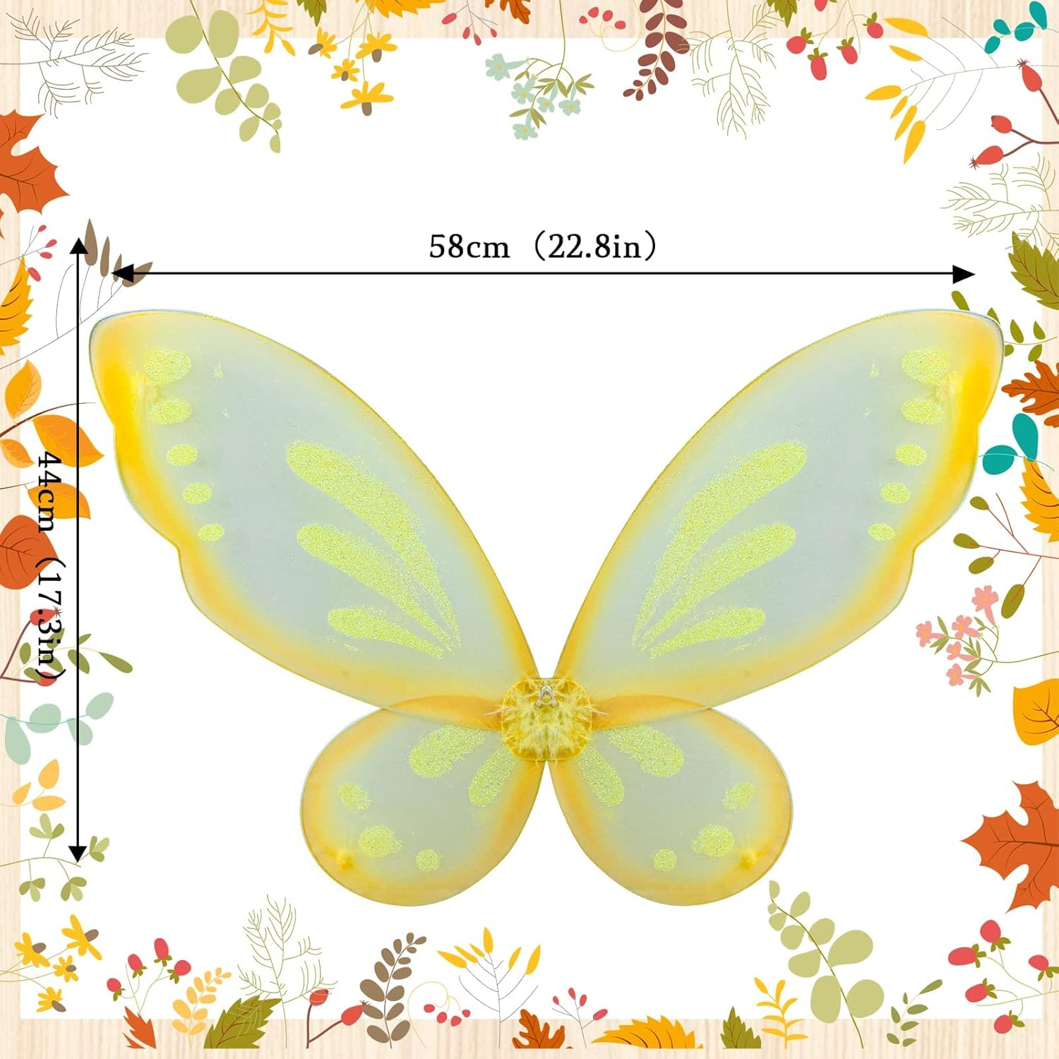 ZIRICHER Big Fairy Wings for Girls,Butterfly Fairy Wings Kids Costume Show Birthday Party Gift image number 2