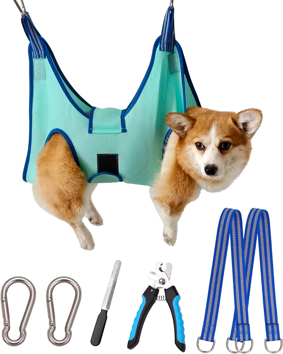 Dog Grooming Hammock, Hanging Harness for Nail Clipping, Trimming Sling Holder Helper, Restraint Bag for Claw Care