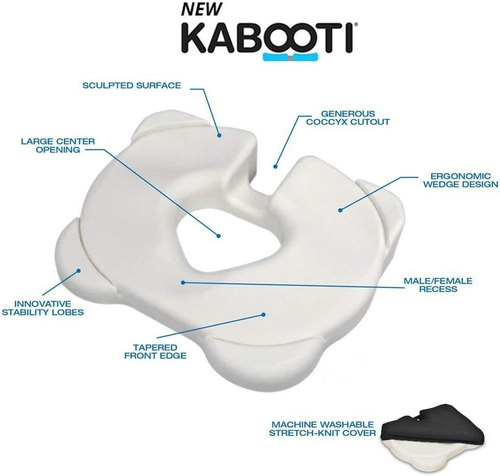 Kabooti Donut Seat Cushion, 3-In-1 Design with Center Cutout for Tailbone Pain, Sciatica and Hemorrhoids image number 1