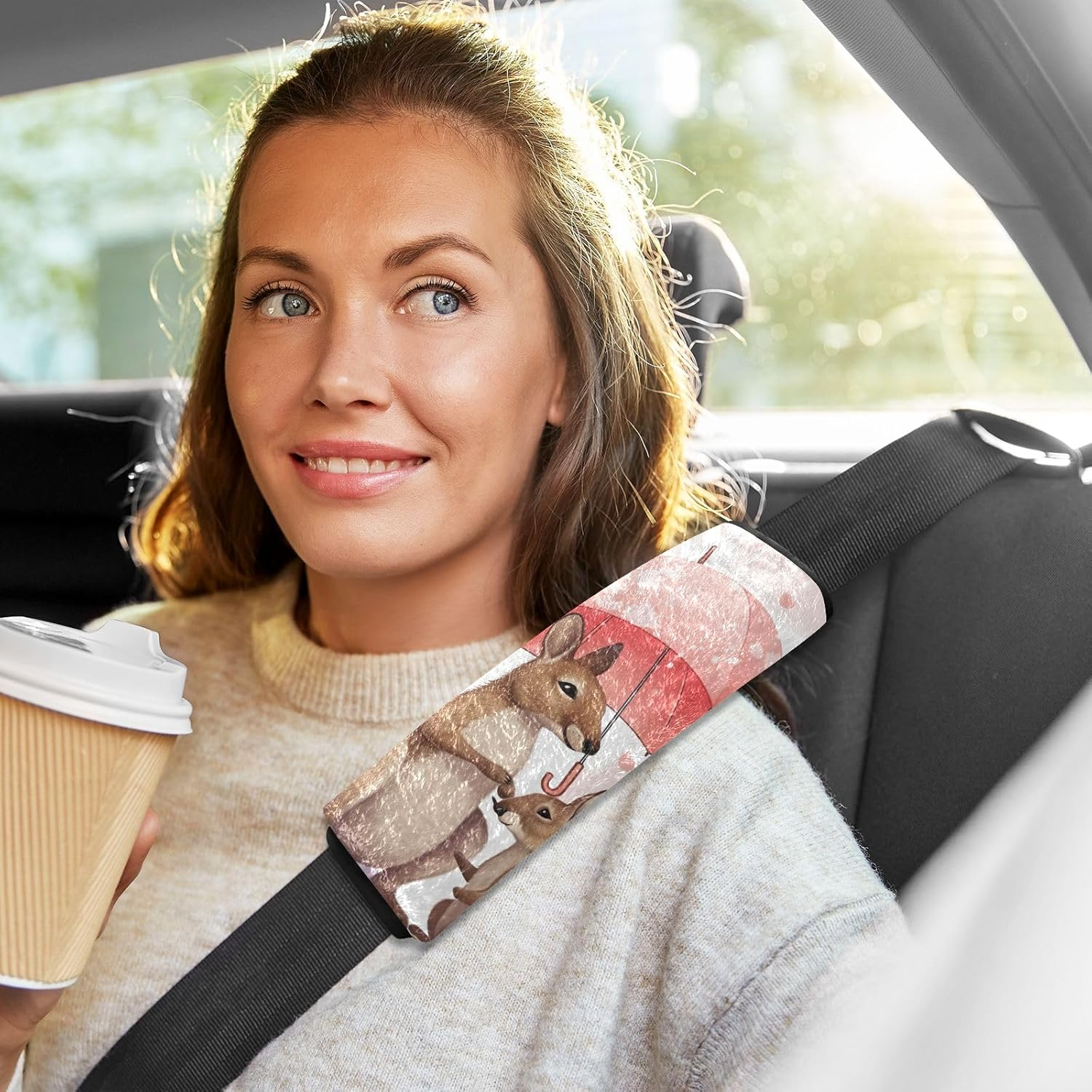 GAIREG Cute Kangaroo Seat Belt Cover Women Adult Seatbelt Pad image number 6