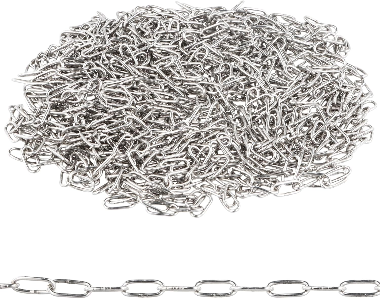 10 Metres 1.5 Mm Stainless Steel Chains, Heavy Duty Metal Chain 304 Stainless Steel Chains Link for Home Outdoor Anti-Theft Silver Fence Gate Garage Doors Swing Chain Bicycle Security Lock