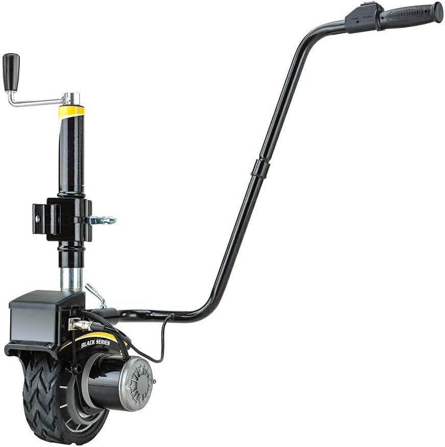 T-Rex Black Series Caravan Trailer 12V 350W Electric Motorised Jockey Wheel, Black image number 3