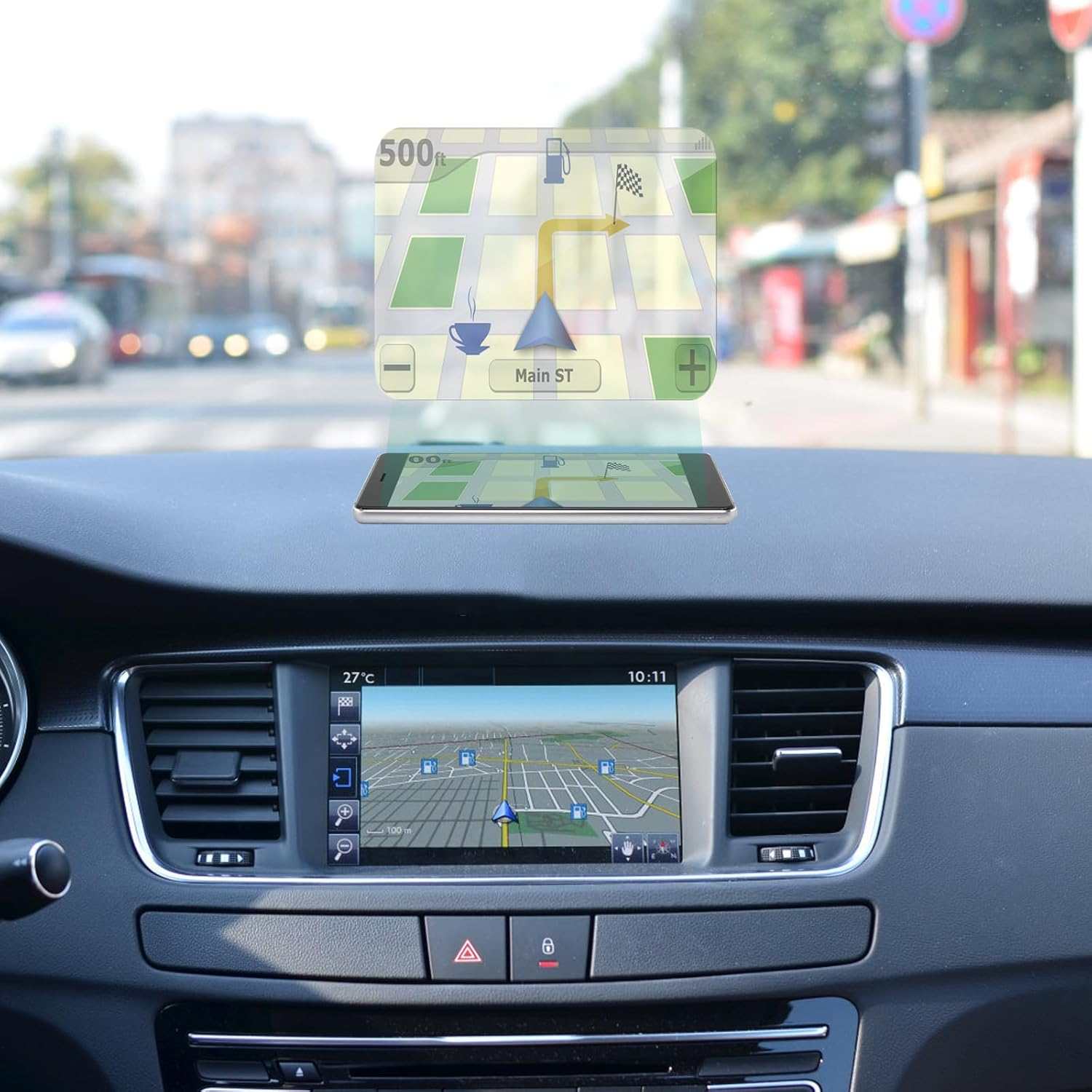 NAMOARLY 2Pcs Car Head-Up Display Reflective Film 150X130Mm Anti-Glare Protective Screen for Windshield Projection LCD Display Window Film for Navigation image number 5