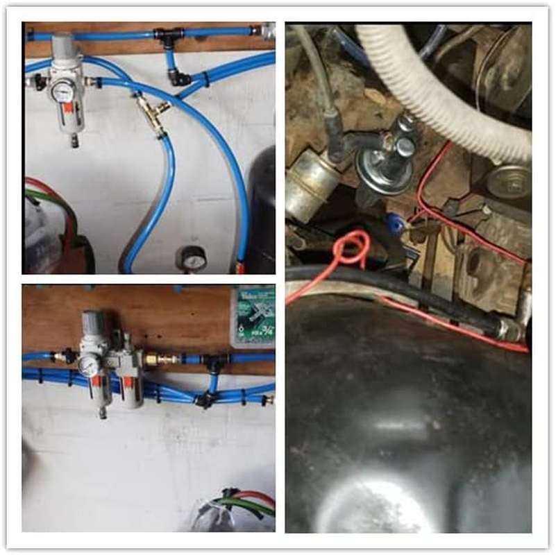 HUAZIZ 10 Metres PU Pneumatic Hose Flexible Compressed Air Hose Outdoor 8 Mm X Inner 5 Mm Black with 8 Pneumatic Connectors Air Push Quick Couplings (Y/T/L/I Shaped) image number 4