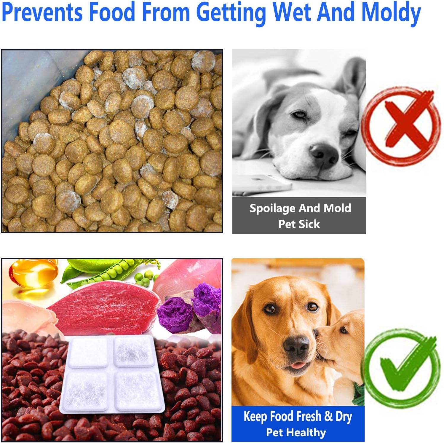 Dry Bag for Pet Food, Compatible with Petlibro Automatic Cat and Dog Feeders, Desiccant Keeps Pet Food Dry and Fresh (1, 12-Pack)