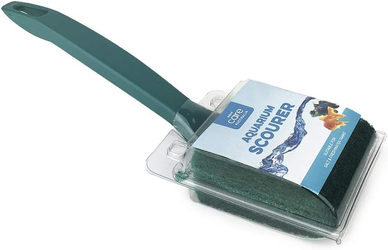 Aqua Care Aquarium Scourer 23Cm - Strong & Durable Scraper for Cleaning Aquarium Walls, Fish Tank, Green