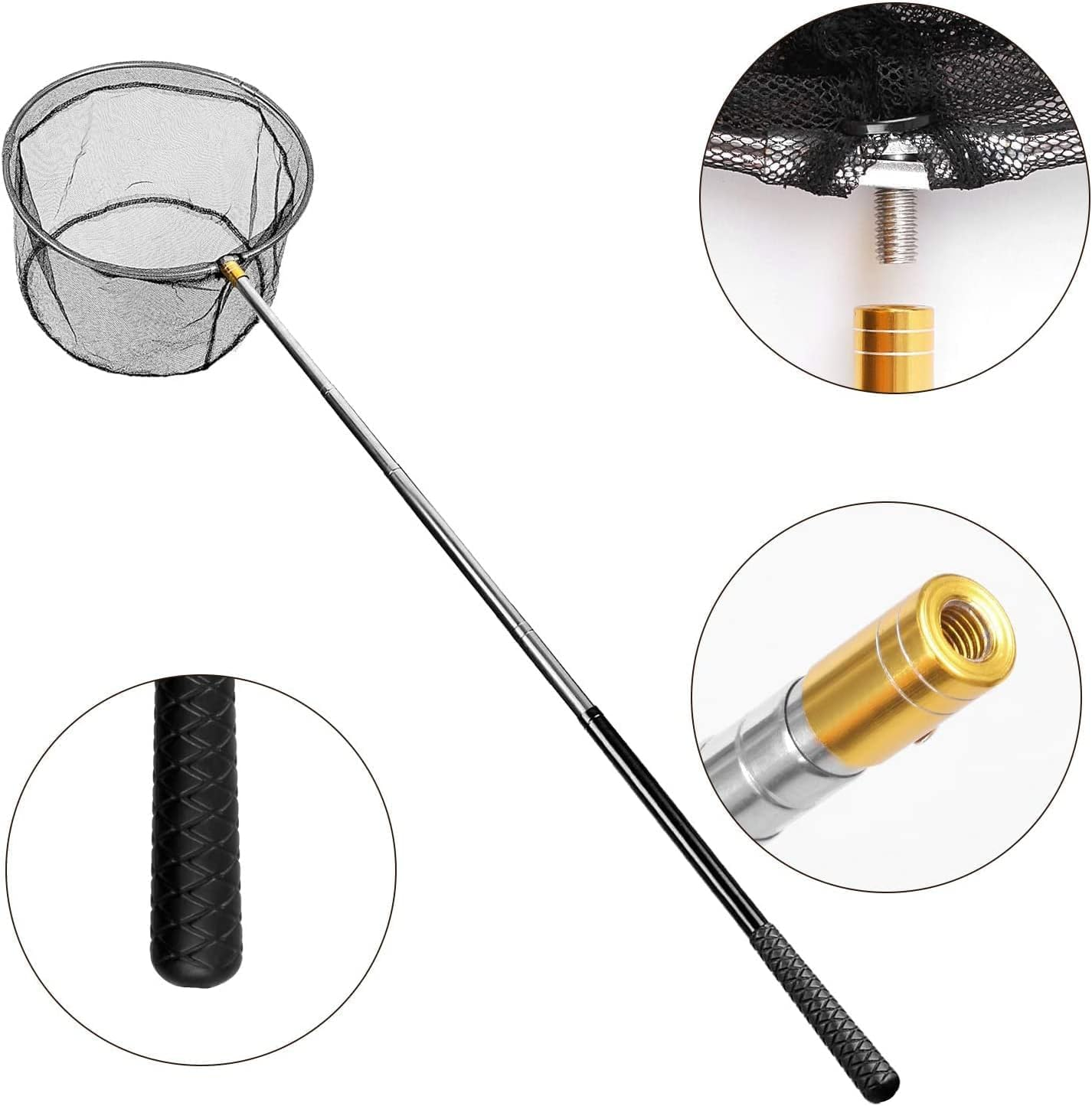 Pool Skimmer Net with Stainless Steel Telescopic Pole,58" Extendable Leaf Skimmer Pool Rake Pool Nets for Cleaning above Ground Inground Swimming Pool, Pond,Spas,Hot Tub image number 2