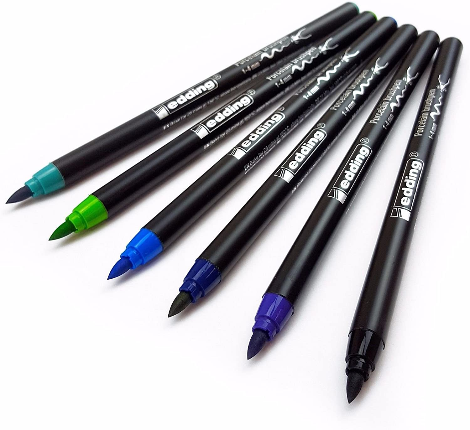 Edding 4200 Porcelain Brush Pen Oven Bake Marker Pen Set - Three Assorted Sets image number 1