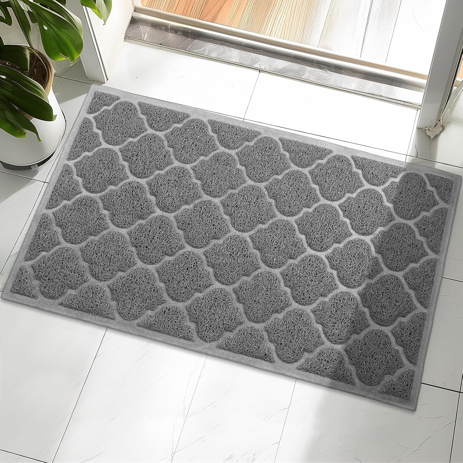 Large Door Mats,46X35 Inches XL Jumbo Size Outdoor Indoor Entrance Doormat, Waterproof, Easy Clean, Entryway Rug,Front Doormat inside outside Non Slip. (Brown)