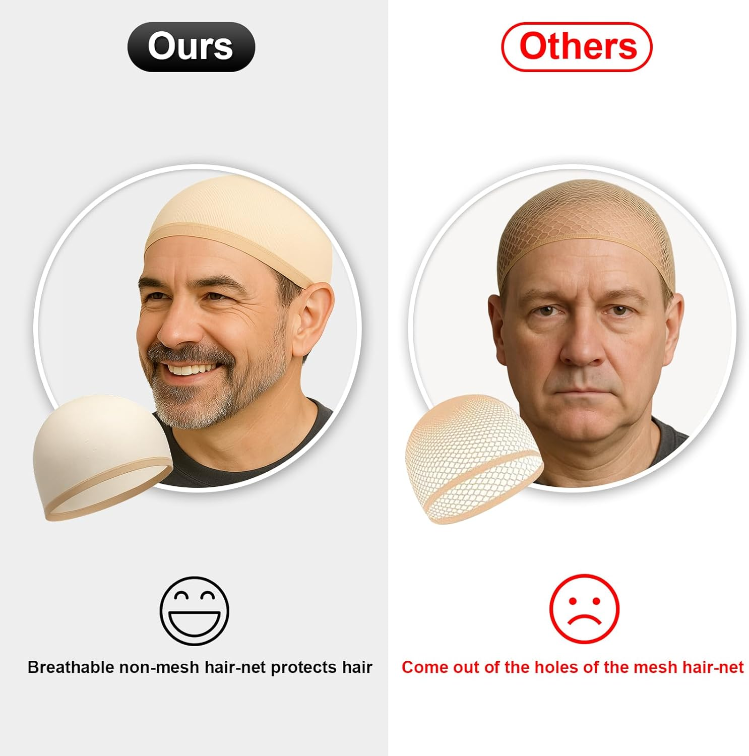 CFKEMZY 5 Pcs Halloween Costume Accessories Set for Adults - Extra Thick & Long Black Gray Striped Scarf, Fake Nose, Longer Latex Bald Cap Wig