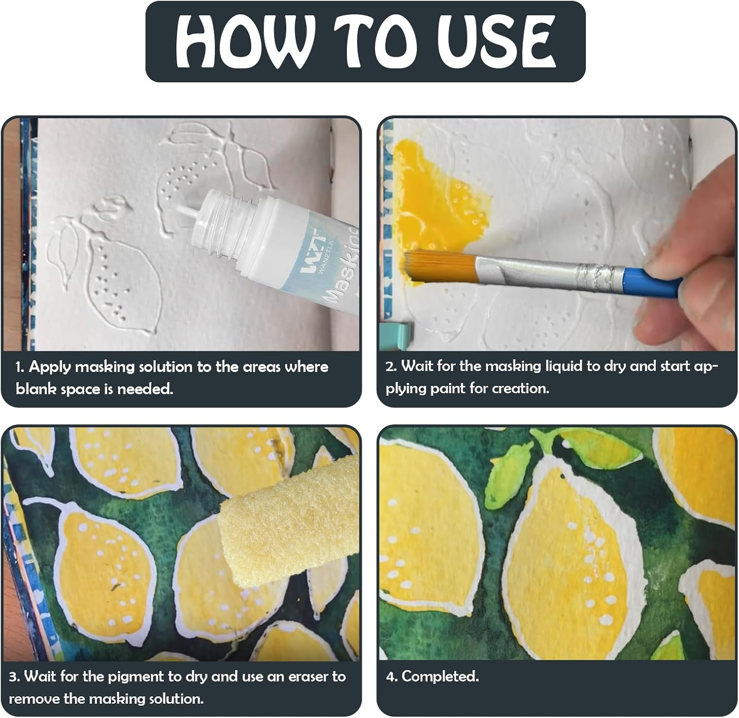 INNOVAYOU 60Ml White Masking Fluid for Watercolor Painting, Resistant Ink and Pouring Paint, Watercolor Masking Fluid Keeps Areas Colorless and Edges Sharp image number 1