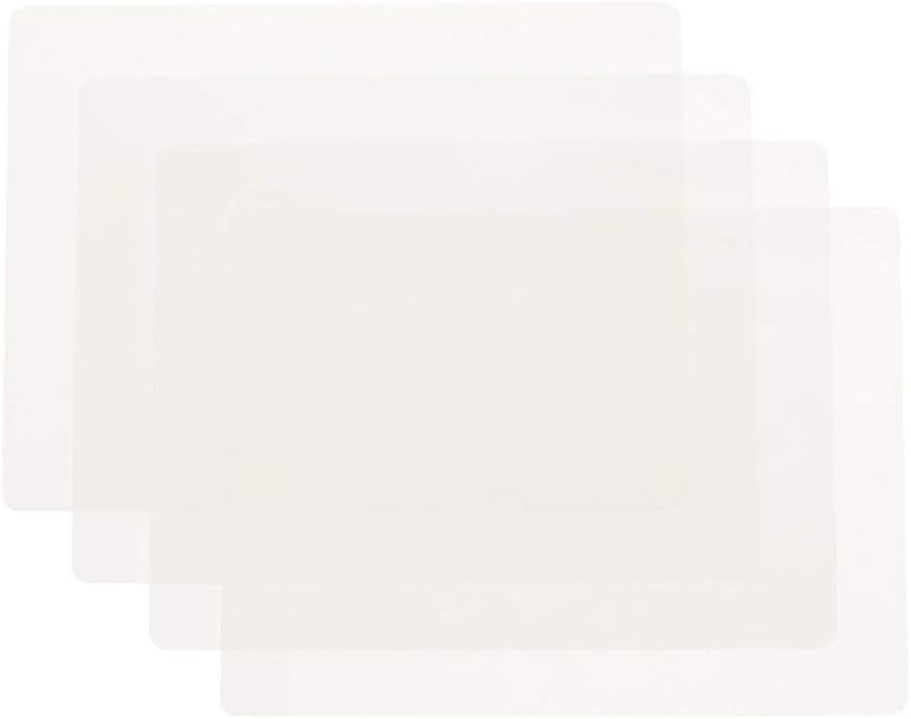 Homedo Waterproof Silicone Placemats, Non-Stick Baking Mat, Non-Slip Dining Table Mat for Kids/Baby/Children, Heat Resistant Insulation Countertop Protector Pads (Clear, 40X30Cm-4Pack)