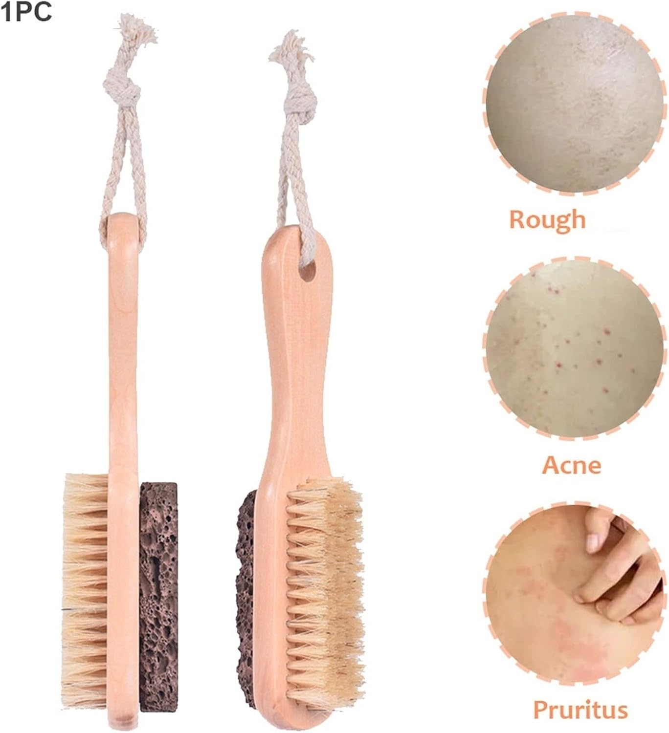 TRUSTTWO Home Foot File Compatible with Hard Portable Ergonomic Massage Wooden Handle Pedicure Tool Pumice Stone Callus Remover Professional the New