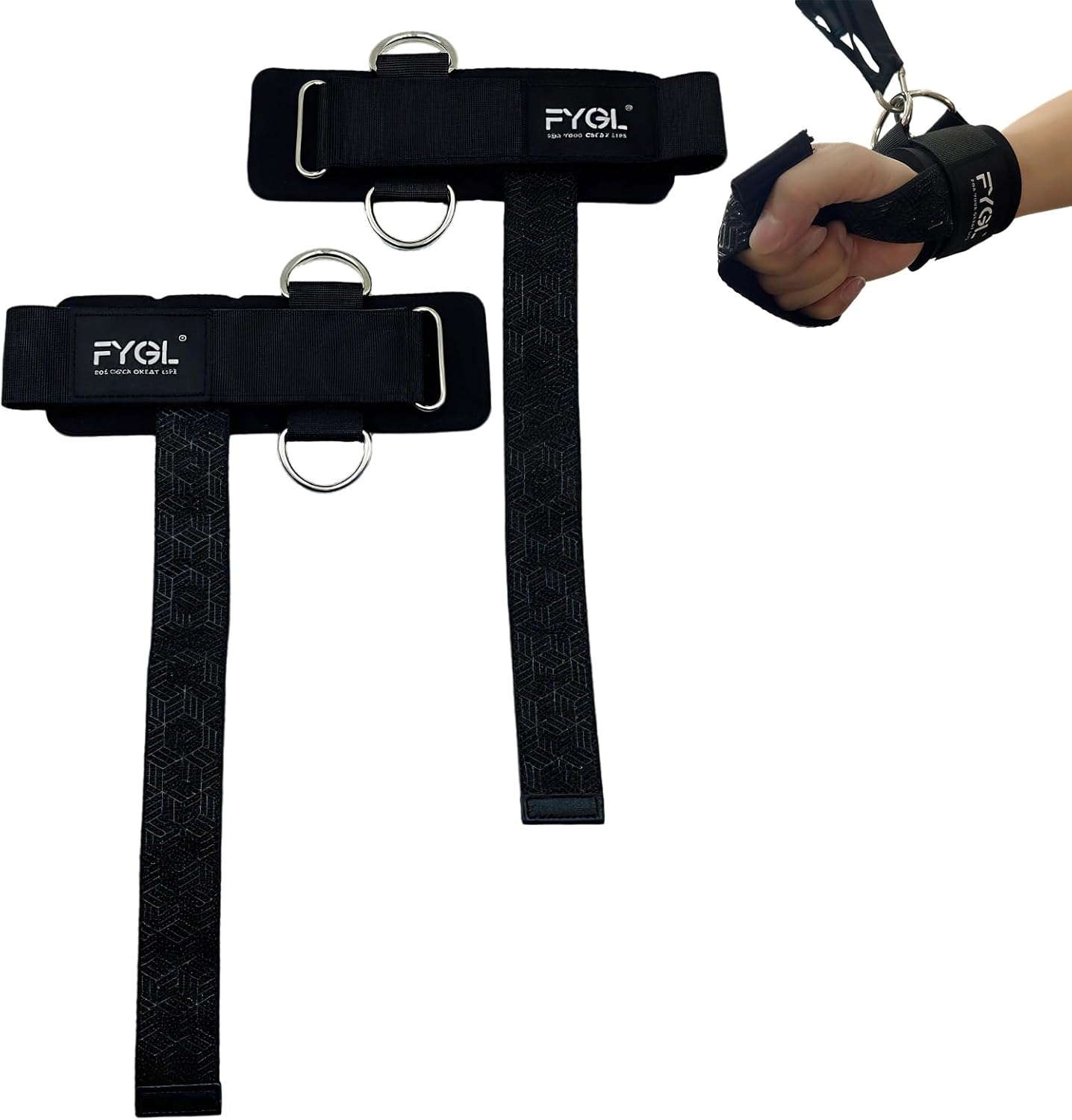 FYGL Double D Ring Weightlifting Straps: 7Mm Neoprene Padding & Anti-Slip Grip for Deadlifts, Cable Machines - Adjustable Fit for Men & Women image number 1