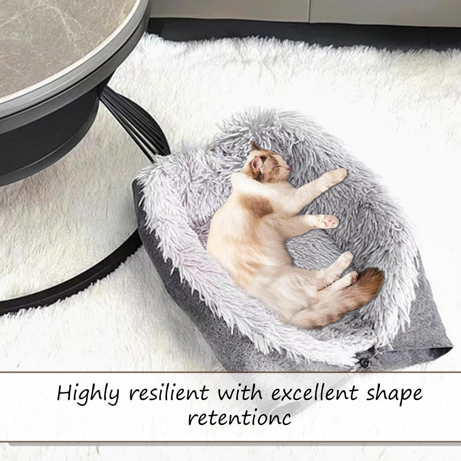 BSITSSS Cat Bed, 2 in 1 Plush Soft Cat Blanket, Grey Foldable Convertible Small Dog Bed Pet Kitten Cushion Mattress Mat for Small and Medium Cats Puppy Pet Indoor Outdoor image number 5