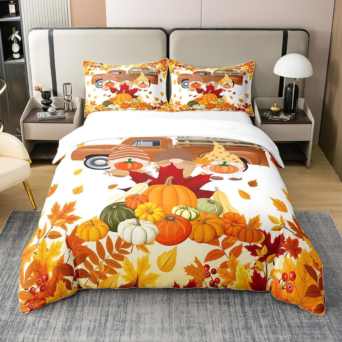 Halloween Pumpkin 100% Cotton Duvet Cover 155 X 220 Cm, Teens Black Cat Skeleton Bone Bed Linen, Bat Spider Web Castle Star Comforter Cover, Christmas Candy Cane Quilt Cover, White Orange